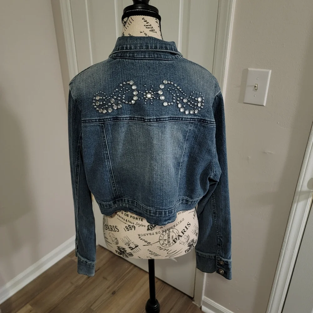 AMERICAN BLUES WOMENS JEAN SHORT CROPED JACKET SIZE XL - Picture 5 of 9